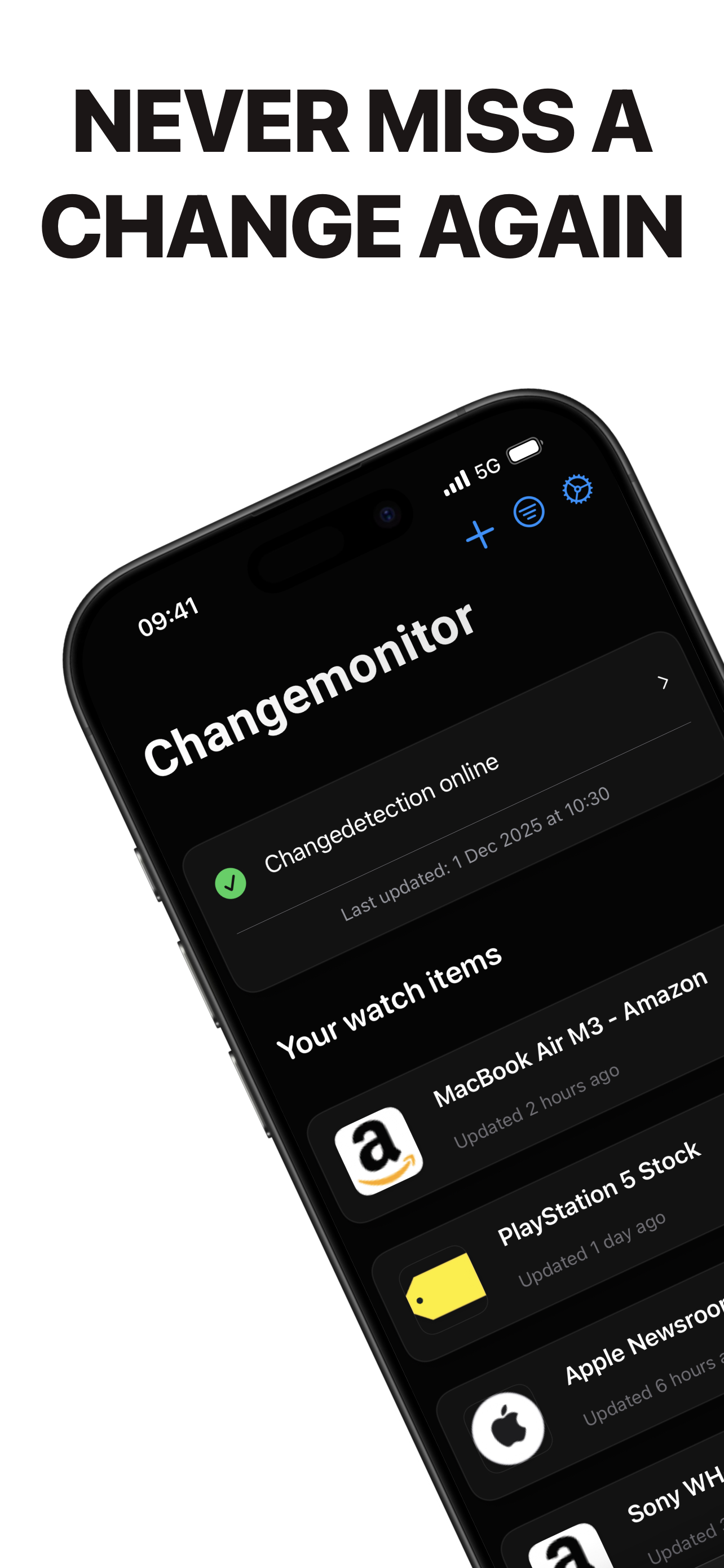 Changemonitor iOS app - Monitor website changes from changedetection.io